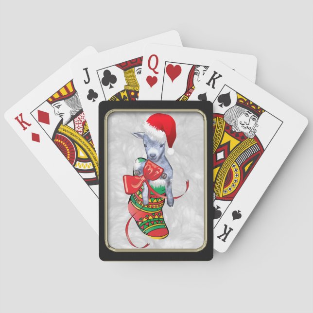 Cute Christmas Goat in Stocking  Bicycle® Playing  Playing Cards (Back)