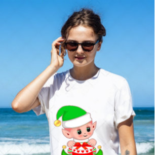 Cute Christmas Green Elf  T-Shirt