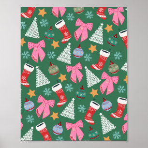Cute Christmas Green Poster