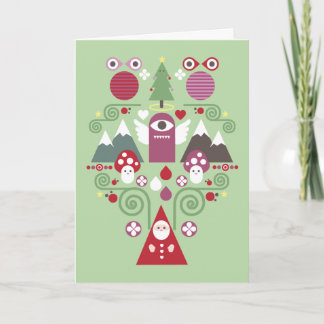 Cute Christmas Greeting Card  - green