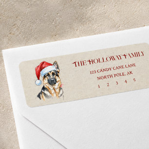 Cute Christmas Hand Drawn German Shepherd Return