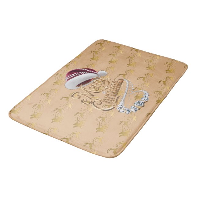 Cute Christmas hat Bath Mat (Angled)