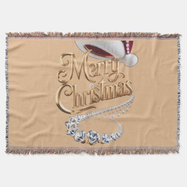 Cute Christmas hat Throw Blanket (Front)