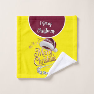 Cute Christmas hat Wash Cloth