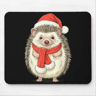 Cute Christmas Hedgehog Santa Mouse Mat