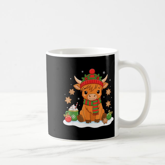 Cute Christmas Highland Cow Lover Xmas Women Farm  Coffee Mug (Right)