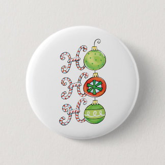 Cute Christmas Ho Ho Ho, Candy Canes Ornaments 6 Cm Round Badge