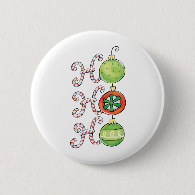 Cute Christmas Ho Ho Ho, Candy Canes Ornaments 6 Cm Round Badge (Front)