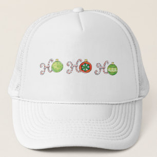 Cute Christmas Ho Ho Ho, Candy Canes Ornaments Trucker Hat