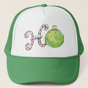 Cute Christmas Ho Ho Ho, Candy Canes Ornaments Trucker Hat
