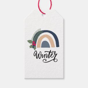 Cute Christmas Holiday Boho Rainbow Winter  Gift Tags