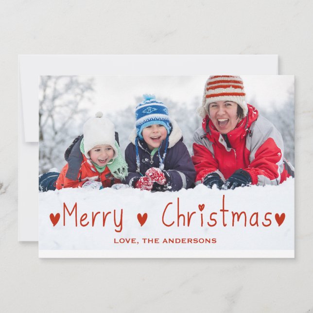 Cute Christmas Holiday Card | Red (Front)