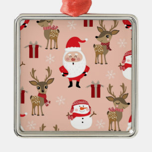 Cute Christmas Holiday Cartoon Metal Tree Decoration
