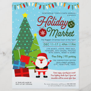 Cute Christmas Holiday Market Event Flyer