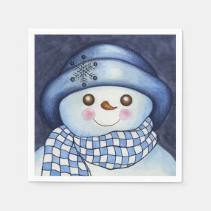 Cute Christmas Holiday Party Snowman Napkins