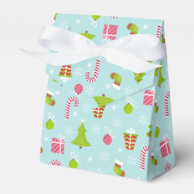 Cute Christmas Holiday Pattern Favour Box (Front Side)