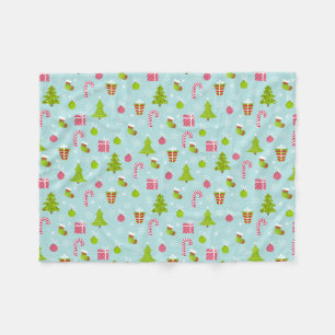 Cute Christmas Holiday Pattern Fleece Blanket