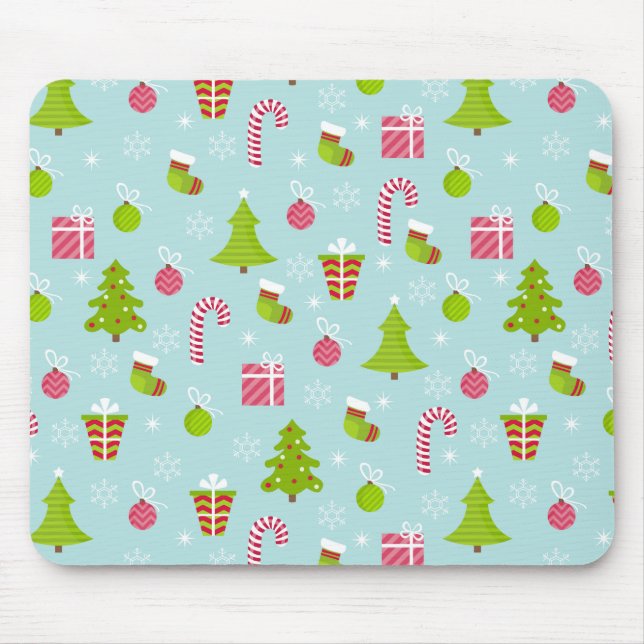 Cute Christmas Holiday Pattern Mouse Mat (Front)