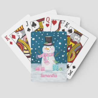Cute Christmas Holiday Snowman Playing Cards