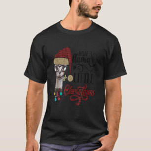 Cute Christmas holiday Xmas women tree quote llama T-Shirt