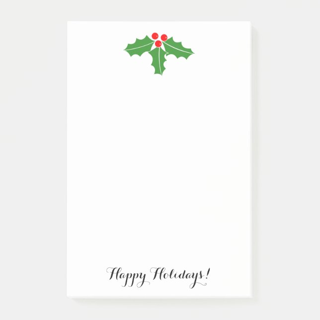 Cute Christmas holly leaves and berries Post-it Notes (Front)