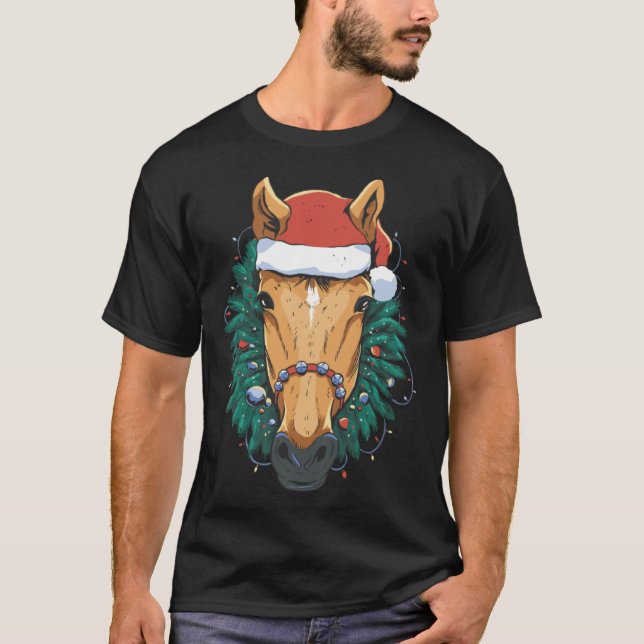 Cute Christmas Horse T-Shirt (Front)