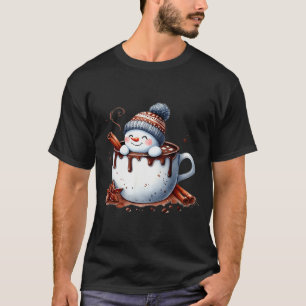 Cute Christmas Hot Chocolate Snowman  T-Shirt