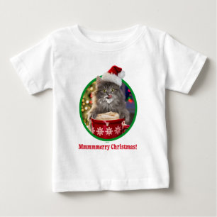 Cute Christmas Hot Cocoa Kitty Baby T-Shirt