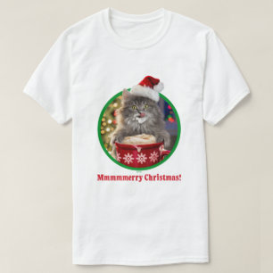 Cute Christmas Hot Cocoa Kitty T-Shirt
