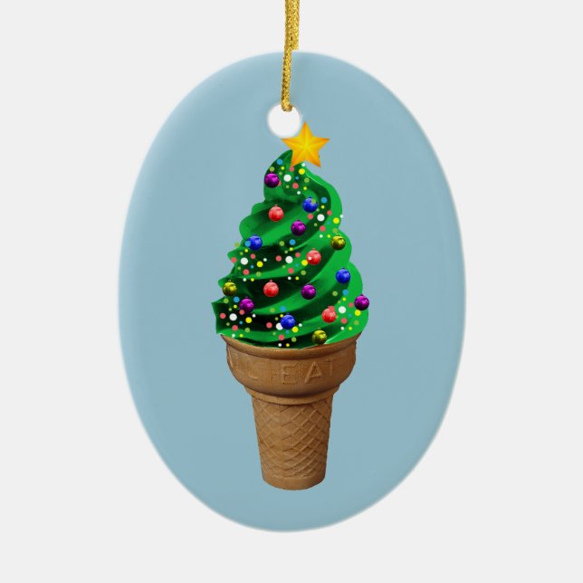 Cute Christmas Ice Cream Tree Modern Ornament (Front)