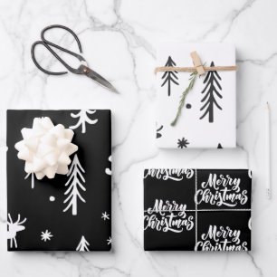 Cute Christmas Illustrations Simple Pattern Wrapping Paper Sheet