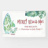 Cute Christmas in July Birthday Banner