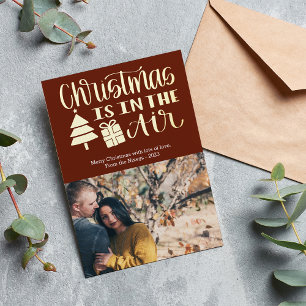 Cute Christmas Is In The Air Photo Foil  Holiday Card