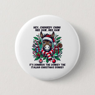 Cute Christmas Italian Christmas Donkey Dominick T 6 Cm Round Badge