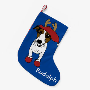 Cute Christmas Jack Russell Terrier Small Christmas Stocking