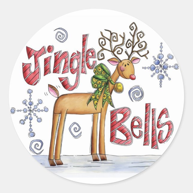 Cute Christmas Jingle Bell stickers (Front)