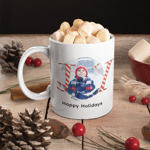 Cute Christmas Joy Custom Photo  Coffee Mug