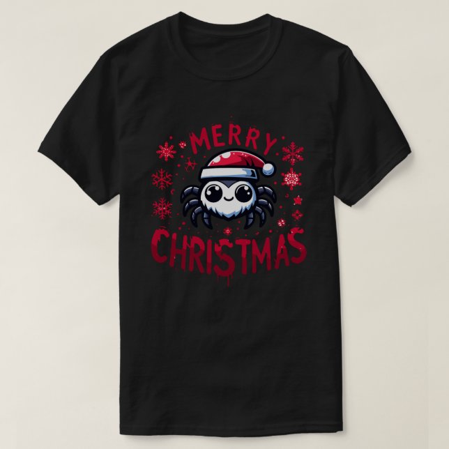 Cute christmas jumping spider T-Shirt (Design Front)