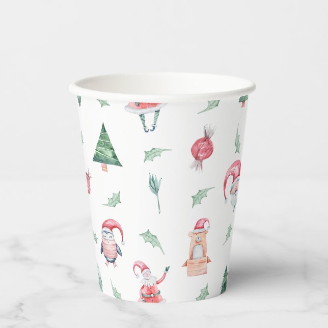 Cute Christmas Kids Holiday Party  Paper Cups (Front)
