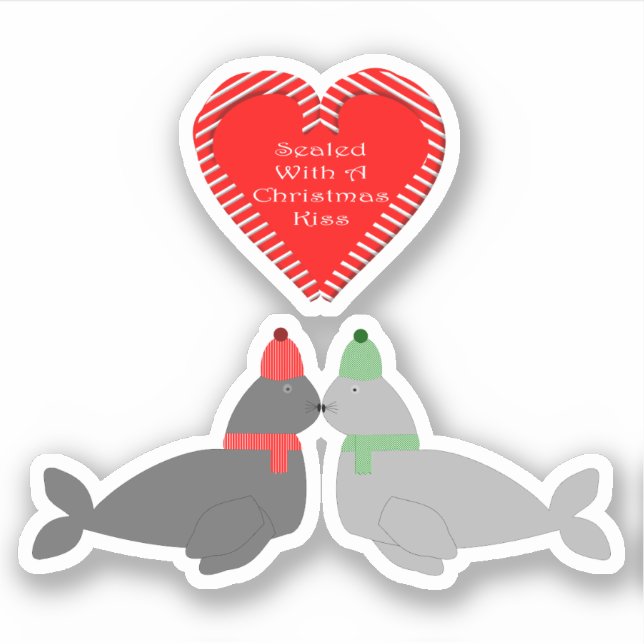 Cute Christmas Kissing Seals (Front)