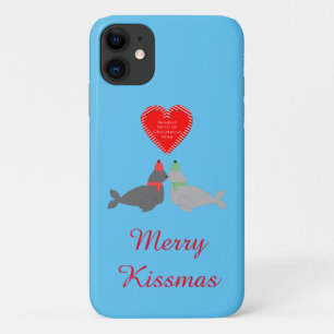 Cute Christmas Kissing Seals iPhone 11 Case