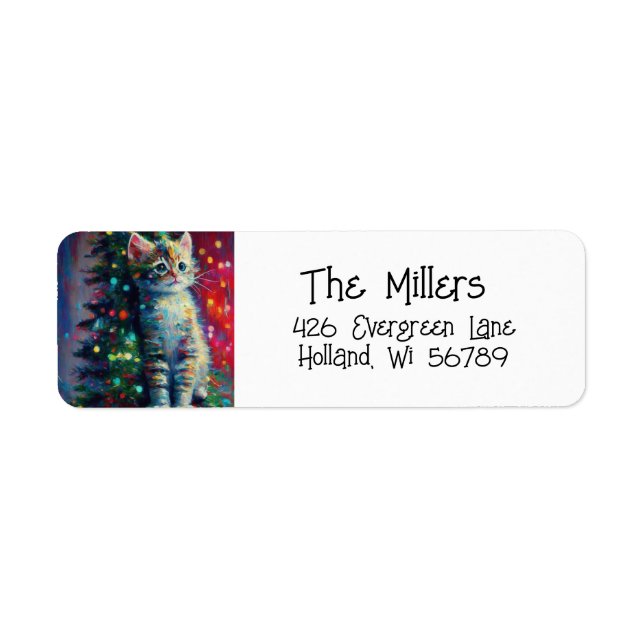 Cute Christmas Kitten Festive Holiday (Front)