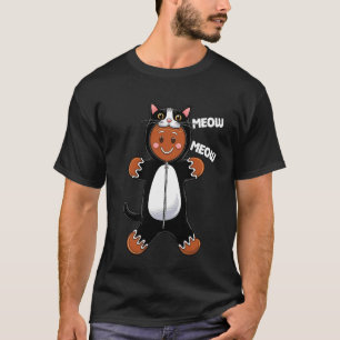 Cute Christmas Kitten Gingerbread Man Cat T-Shirt