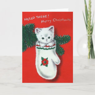 Cute Christmas Kitten Holiday Card