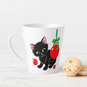 Cute Christmas Kitten Latte Mug