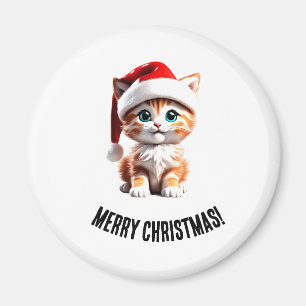Cute Christmas Kitten Magnet