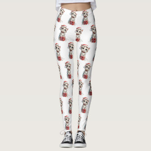 Cute Christmas Kitten on Gift Box Leggings