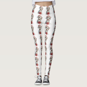 Cute Christmas Kitten on Gift Box Leggings