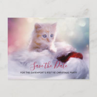 Cute Christmas Kitten Party Save the Date
