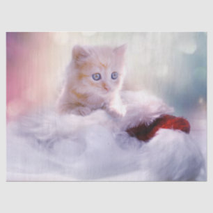 Cute Christmas Kitten Photo Tissue Paper